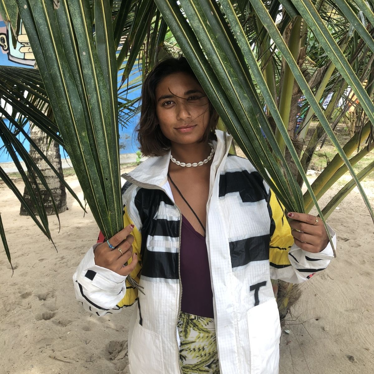 First UPWIND jacket prototype made from upcycled kitesurf sail in Sri Lanka